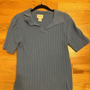 August Silk Light Blue Knit Sweater